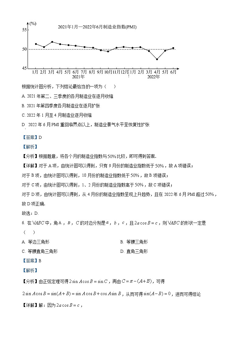 四川省广安第二中学2023-2024学年高三文科数学上学期第一次月考试题(Word版附解析)第3页