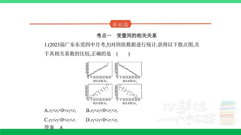 1_11.5 变量间的相关关系、统计案例(分层集训)第1页