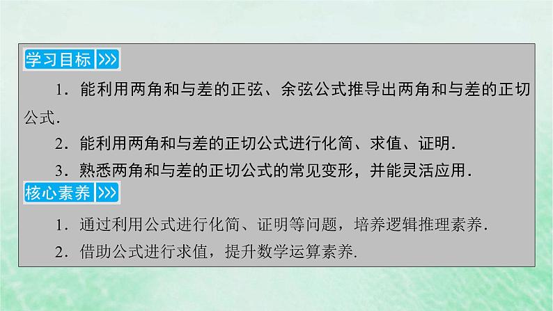 新教材适用2023_2024学年高中数学第5章三角函数5.5三角恒等变换5.5.1两角和与差的正弦余弦和正切公式第3课时两角和与差的正切公式课件新人教A版必修第一册第4页