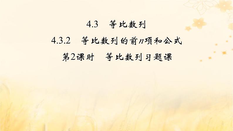新教材适用2023_2024学年高中数学第4章数列4.3等比数列4.3.2等比数列的前n项和公式第2课时等比数列习题课课件新人教A版选择性必修第二册第2页