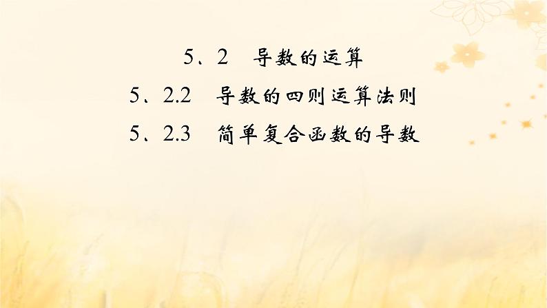 新教材适用2023_2024学年高中数学第5章一元函数的导数及其应用5.2导数的运算5.2.2导数的四则运算法则5.2.3简单复合函数的导数课件新人教A版选择性必修第二册02