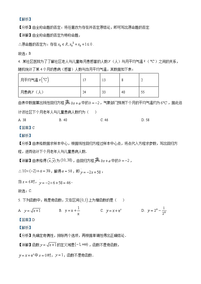 【期中真题】山西大学附属中学校2022届高三上学期期中数学(理)试题.zip02