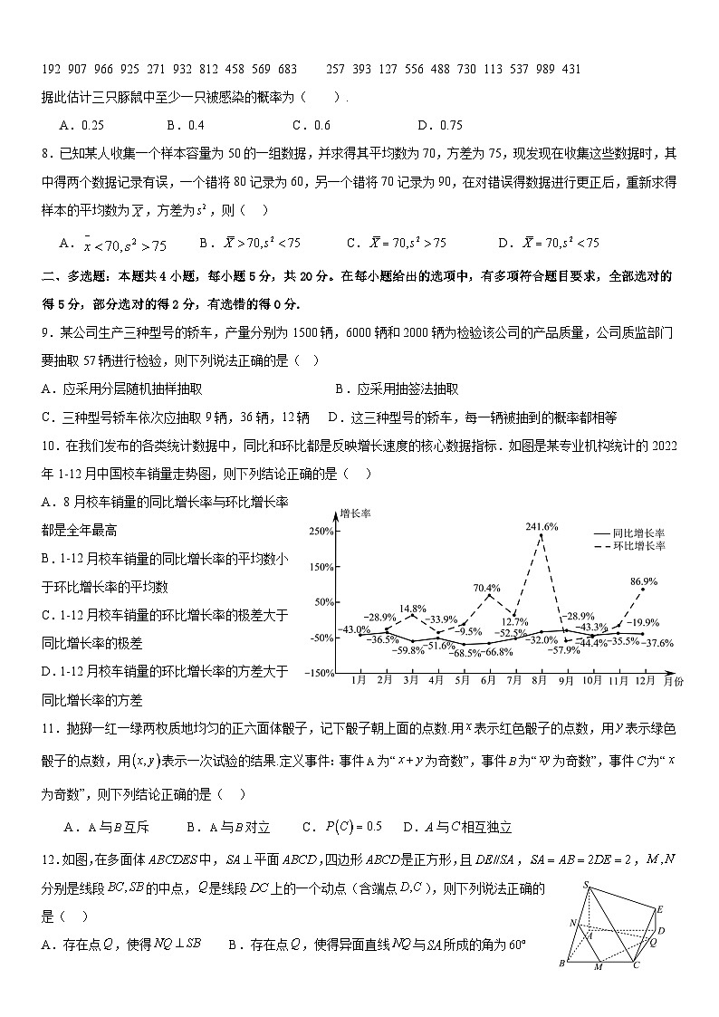 四川省成都市新都香城中学2023-2024学年高二上学期十月测试数学试题第2页