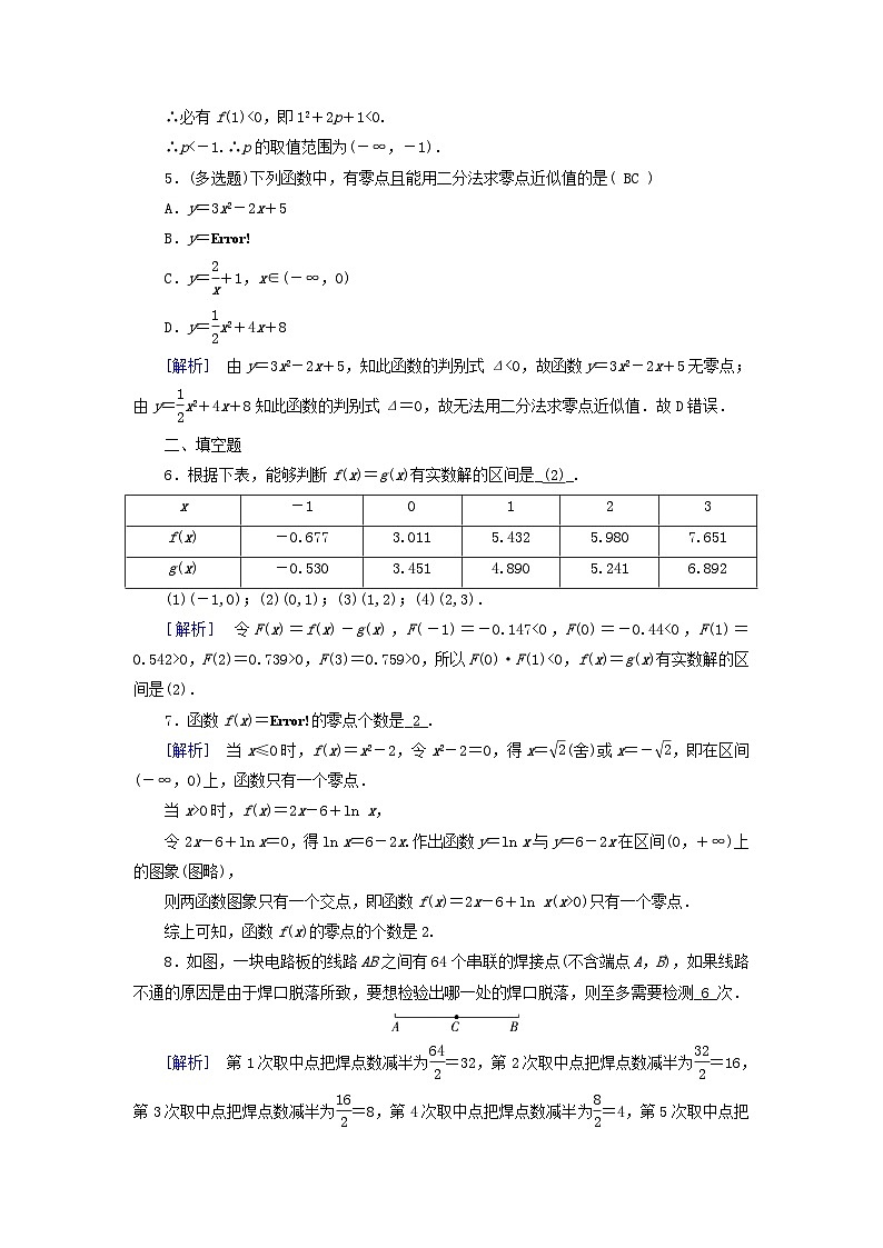 新教材适用2023_2024学年高中数学第4章指数函数与对数函数4.5函数的应用二4.5.2用二分法求方程的近似解素养作业新人教A版必修第一册02