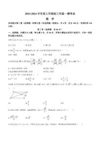 广东省河源中学2024届高三上学期一调数学试题（含答案）