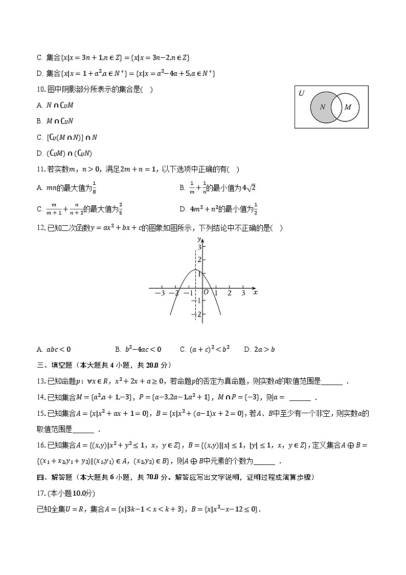 2023-2024学年江西重点大学附中高一(上)月考数学试卷(10月份)(含解析)第2页