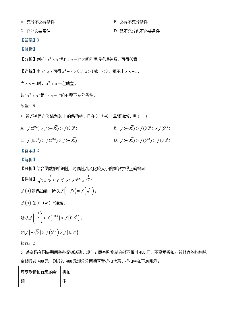 浙江省2022-2023学年高一上学期11月期中联考数学试题(含解析)第2页