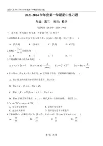 北京市第八中学2023-2024学年高三上学期期中练习数学试卷