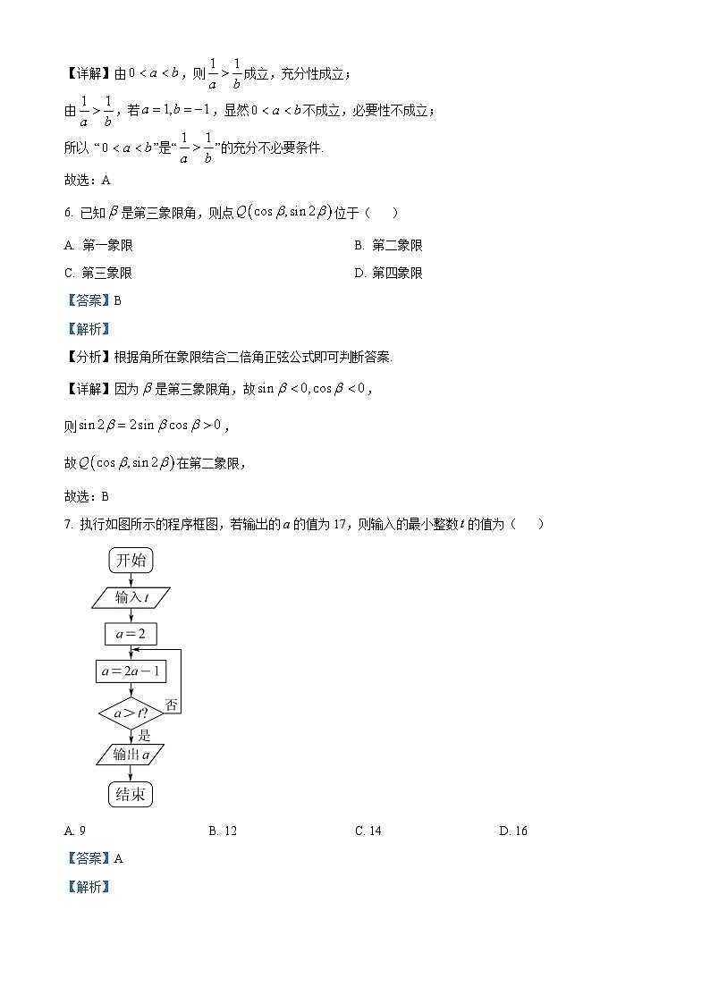 四川省绵阳南山中学实验学校2023-2024学年高三文科数学上学期10月月考(一诊模拟)试题(Word版附解析)03