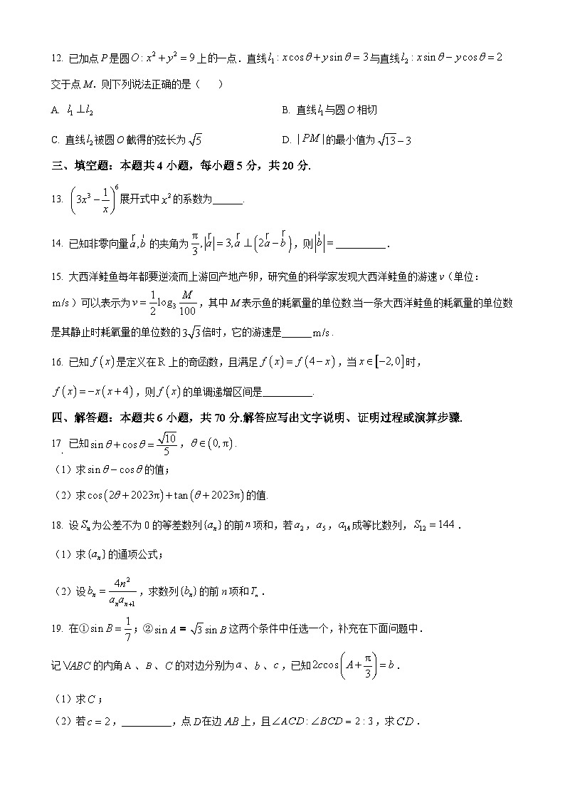 河北省沧州市三县联考2023-2024学年高三数学上学期11月月考试题(Word版附解析)第3页