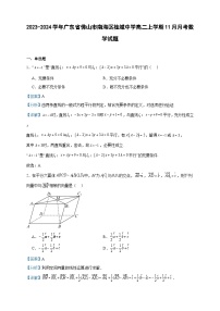 2023-2024學年廣東省佛山市南海區(qū)桂城中學高二上學期11月月考數(shù)學試題含答案