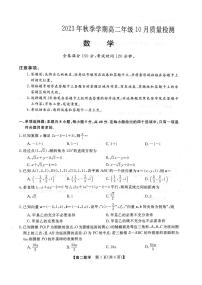 河南2023-2024学年高二上学期10月质量检测数学试卷（含答案）