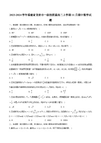 2023-2024学年福建省龙岩市一级校联盟高二上学期11月期中数学试题(含解析）