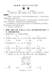 2024湖南省A佳教育高三上学期11月联考试题数学PDF版含答案