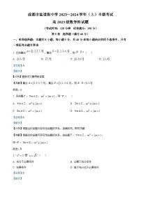 四川省成都市盐道街中学2023-2024学年高一上学期期中数学试卷(Word版附解析)