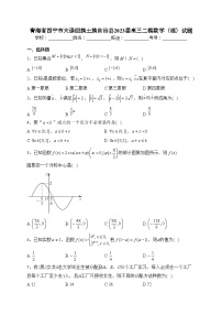 青海省西宁市大通回族土族自治县2023届高三二模数学（理）试题(含答案)