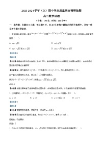 2024重慶市烏江新高考協(xié)作體高二上學(xué)期期中學(xué)業(yè)質(zhì)量聯(lián)合調(diào)研抽測試題數(shù)學(xué)含解析