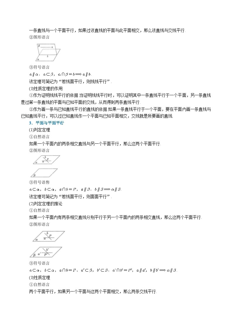 人教A版高中数学(必修第二册)同步培优讲义专题8.9 空间直线、平面的平行（重难点题型精讲）（2份打包，原卷版+教师版）02