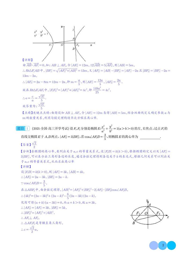 重难点专题 圆锥曲线离心率压轴题(含二级结论)十九大题型汇总(解析版)第2页