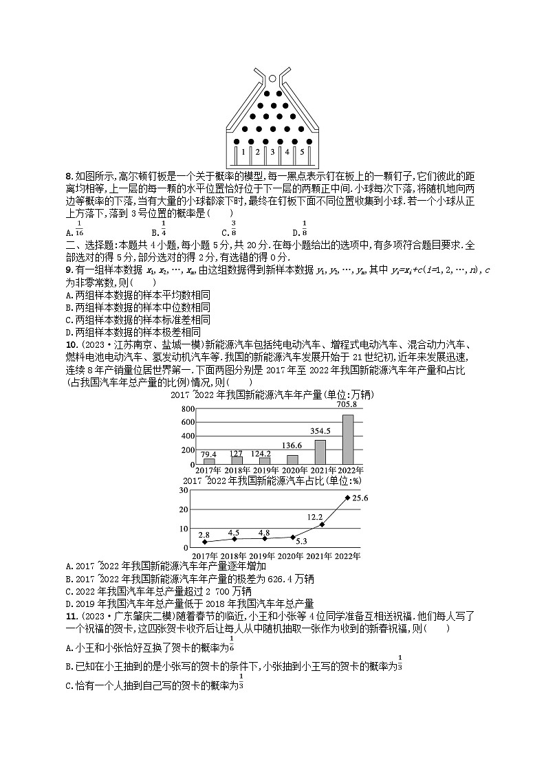 适用于新高考新教材广西专版2024届高考数学二轮总复习专题过关检测5统计与概率第2页