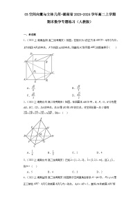 03空间向量与立体几何-湖南省2023-2024学年高二上学期期末数学专题练习（人教版）