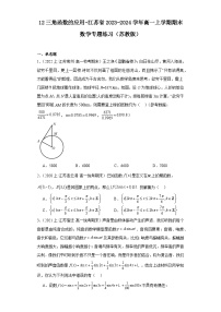 12三角函数的应用-江苏省2023-2024学年高一上学期期末数学专题练习（苏教版）