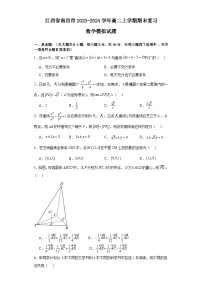 江西省南昌市2023-2024学年高二上学期期末复习数学模拟试题