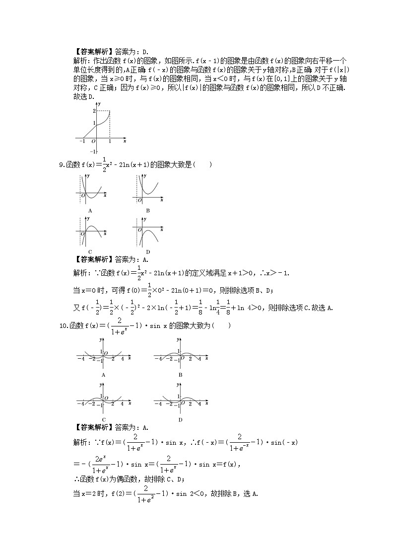 (小白高考)新高考数学(适合艺考生)一轮复习09《函数的图象及其应用》巩固练习(2份打包,答案版+教师版)03
