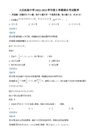 黑龙江省大庆市大庆实验中学2022-2023学年高一上学期期末数学试题（含答案详解）