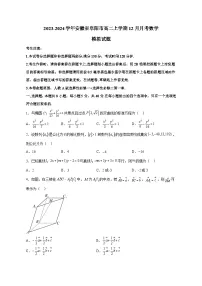 2023-2024学年安徽省阜阳市高二上学期12月月考数学模拟试题(含解析)