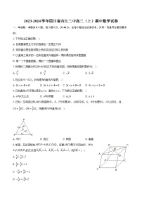 2023-2024学年四川省内江二中高二（上）期中数学试卷(含解析）