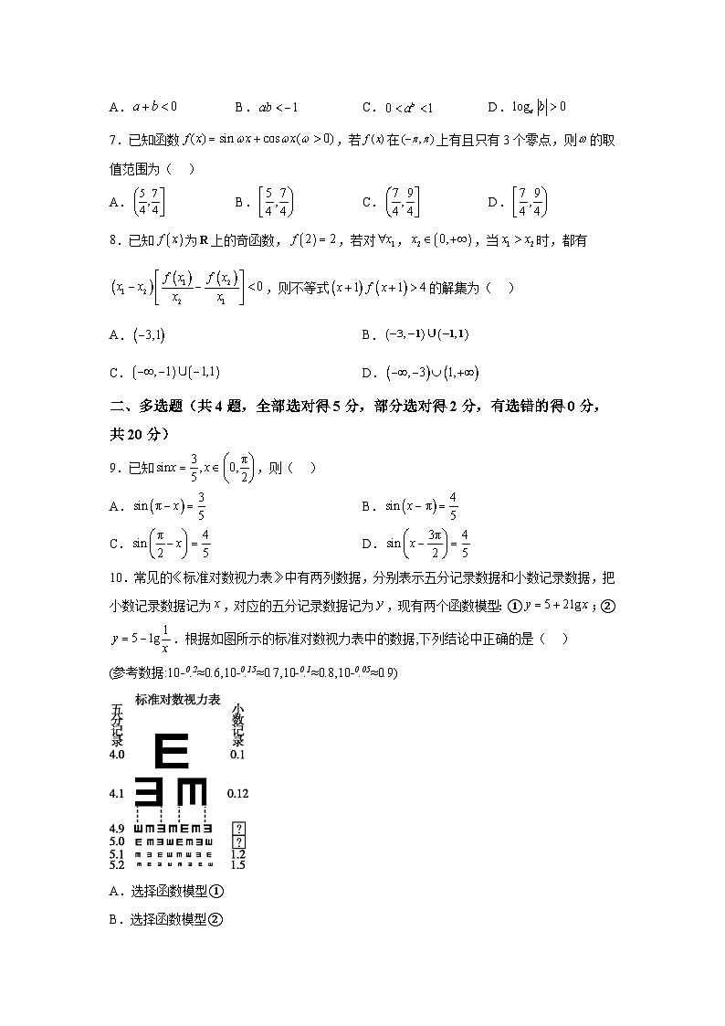 浙江省嘉兴市第一中学2023-2024学年高一上册12月月考数学试题(含解析)第2页