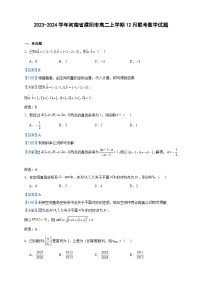 2023-2024学年河南省濮阳市高二上学期12月联考数学试题含答案