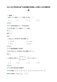 2023-2024学年四川省广元市苍溪中学校高二上学期12月月考数学试题含答案