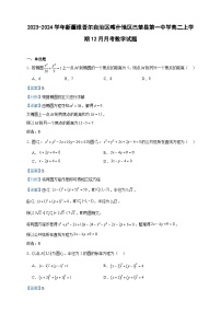 2023-2024学年新疆维吾尔自治区喀什地区巴楚县第一中学高二上学期12月月考数学试题含答案