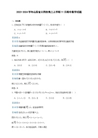 2023-2024学年山西省大同市高二上学期11月期中数学试题含答案