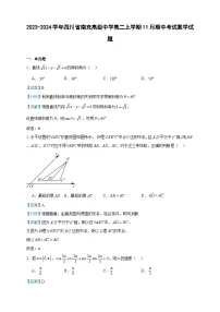 2023-2024学年四川省南充高级中学高二上学期11月期中考试数学试题含答案