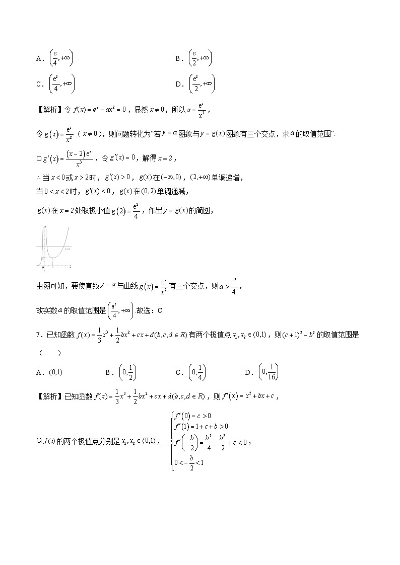 专题05 利用函数极值求参(取值范围)(原卷及解析版)03