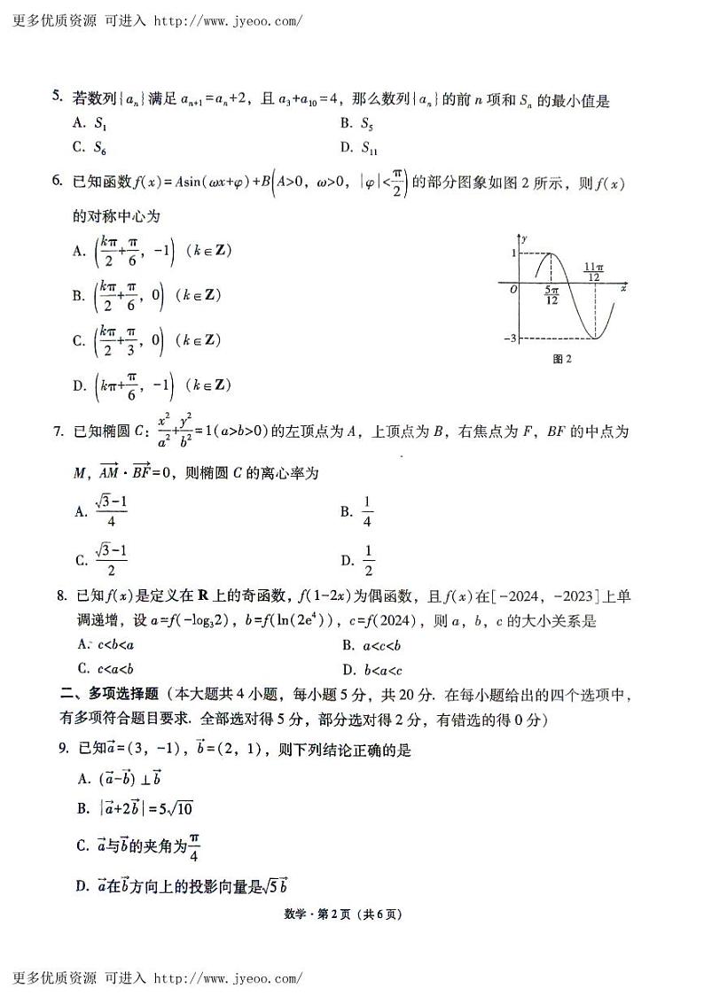 2024届贵州省部分重点中学高考数学模拟试卷02