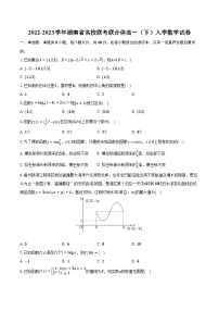 2022-2023学年湖南省名校联考联合体高一（下）入学数学试卷（含解析）