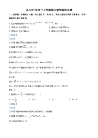 四川省眉山市仁寿县第一中学2023-2024学年高二上学期期末模拟考试数学试题（Word版附解析）
