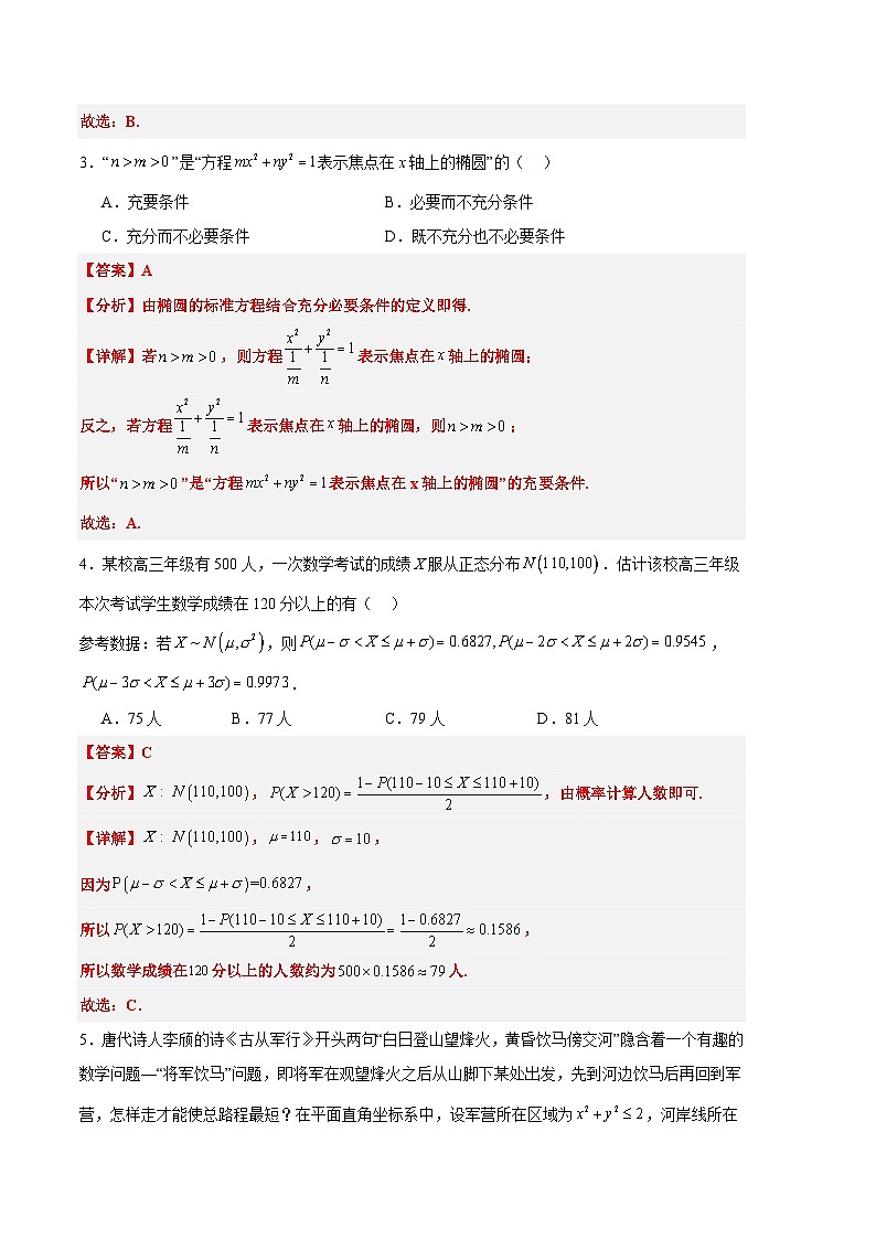 2024年高考数学一模模拟卷7(全解全析)第2页