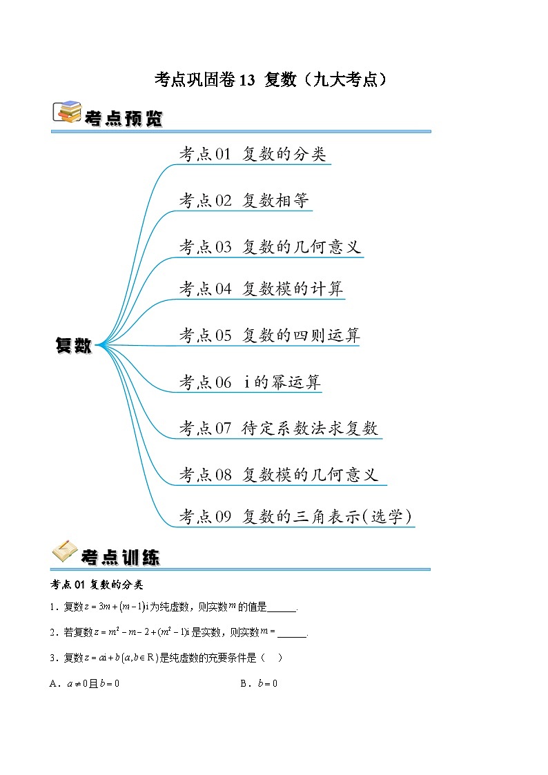 考点巩固卷13 复数(九大考点)(原卷版)第1页
