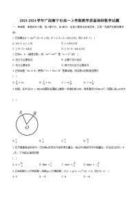 2023-2024学年广西南宁市高一上学期教学质量调研数学试题(含解析）