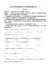 广东省大湾区2023-2024学年高三上学期1月联合模拟考试（一）数学试卷（Word版附答案）