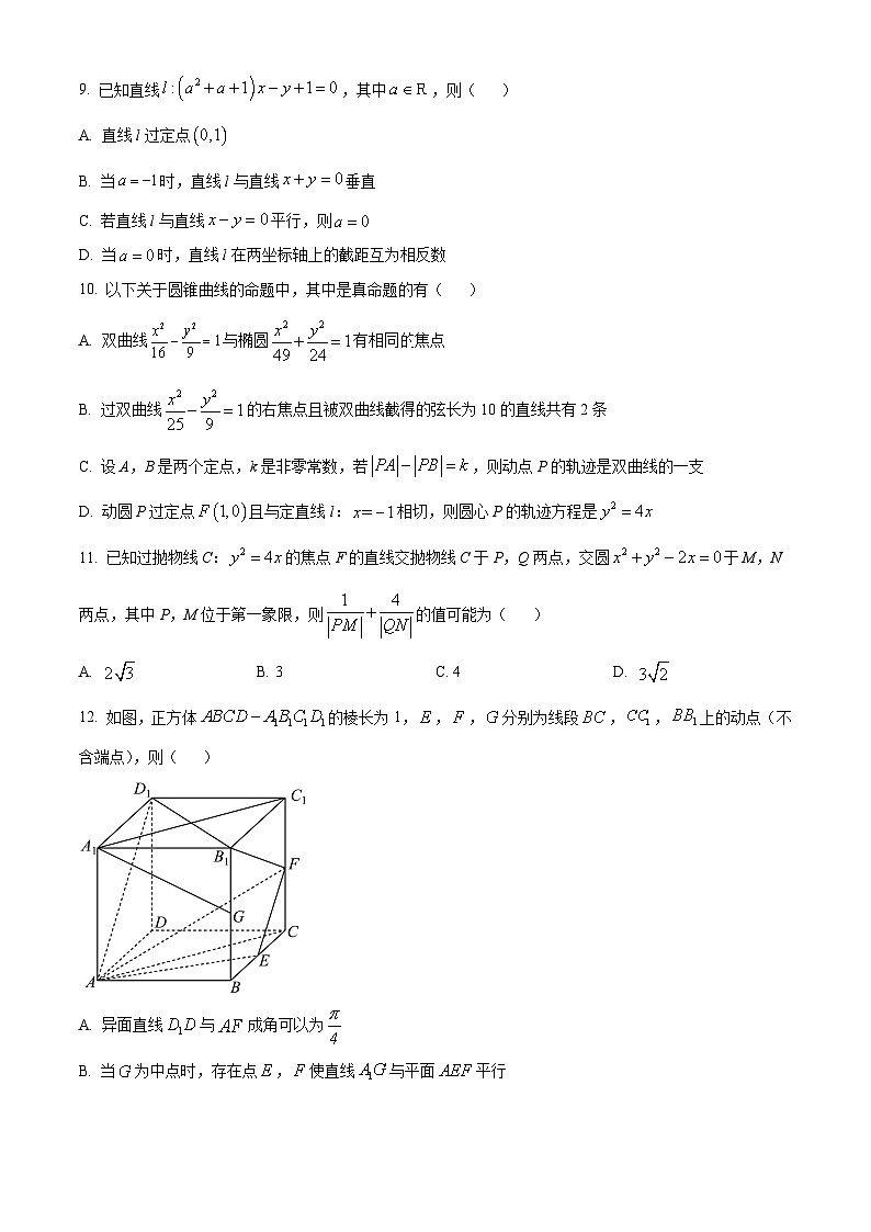 2023-2024学年江西省南昌市第二中学高二上学期第二次月考数学试题03