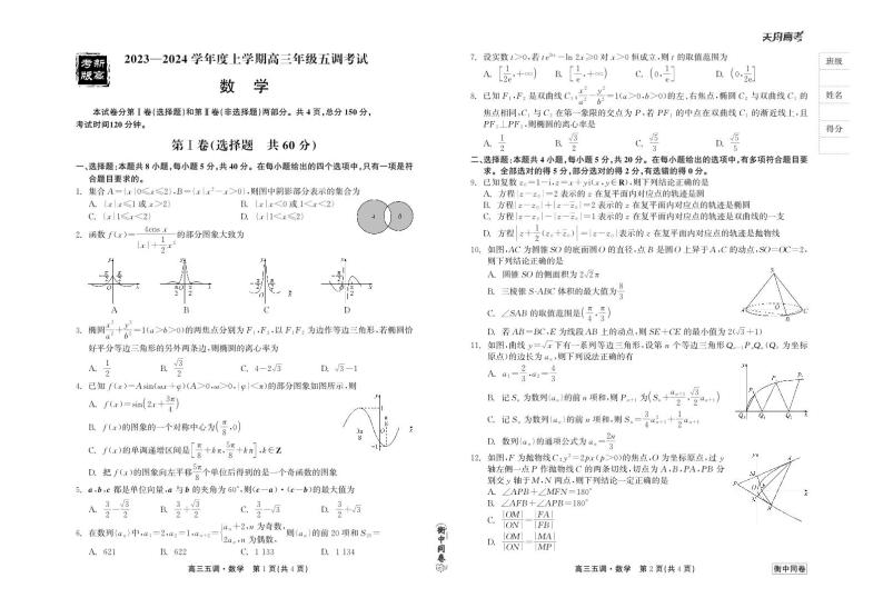 2024届衡水高三五调数学试卷+答案01