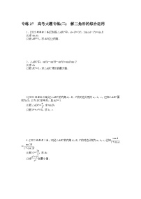 備戰(zhàn)2024年高考數(shù)學(xué)二輪專題復(fù)習(xí)56個(gè)高頻考點(diǎn)專練27 高考大題專練(二) 解三角形的綜合運(yùn)用