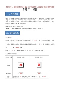 备战2024年高考数学一轮复习艺体生高频考点专用复习讲义word版专题20 椭圆【艺体生专供—选择填空抢分专题】备战2024年高考高频考点题型精讲+精练(新高考通用)解析版