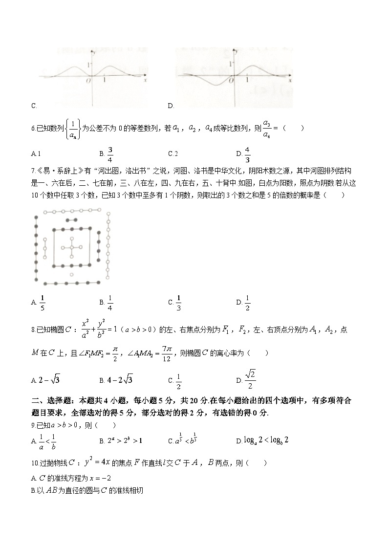 2024广东省高三上学期元月期末统一数学含解析02